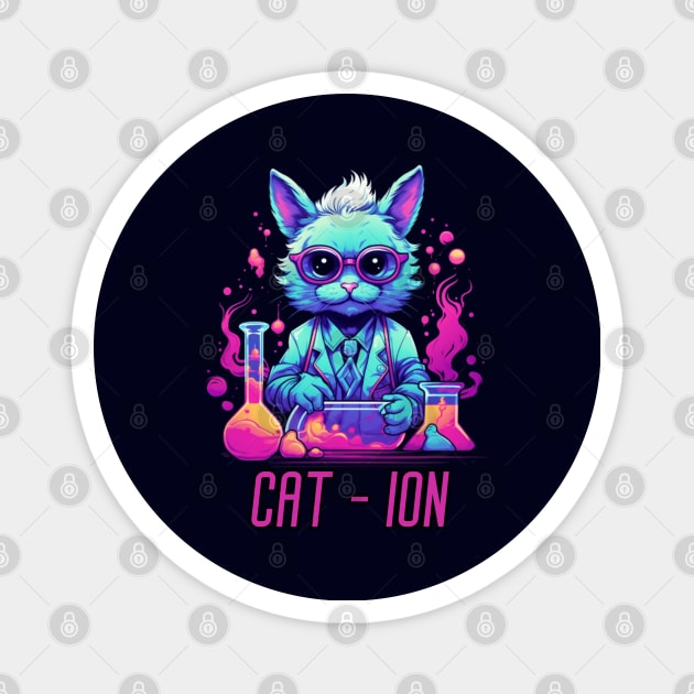 Chemist cat, cation, chemistry, laboratory, kitty in lab, gift present ideas Magnet by Pattyld